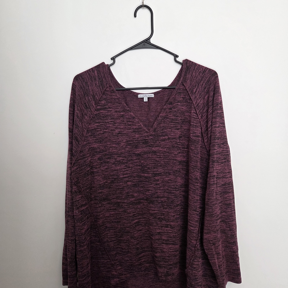 Women's Maroon V-Neck Top